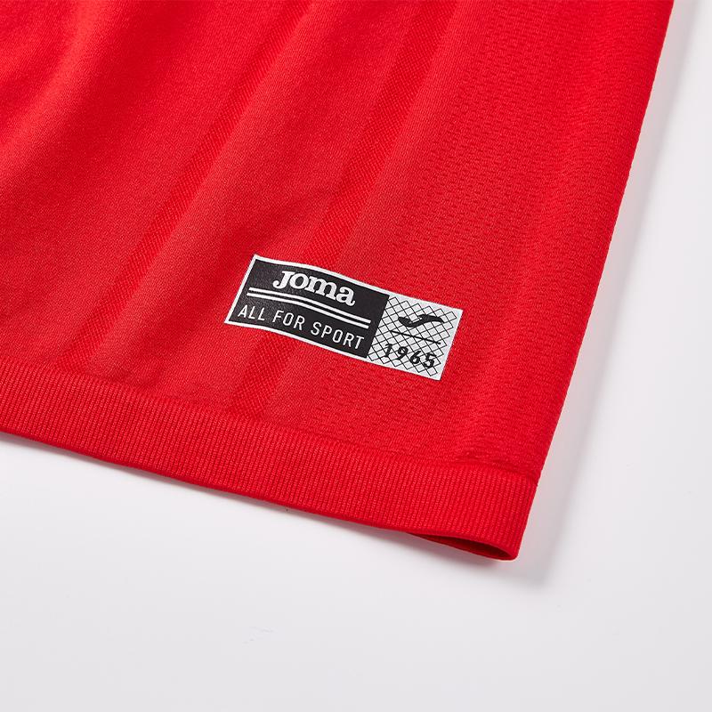 男子 一體織製半拉鍊長袖【紅色】