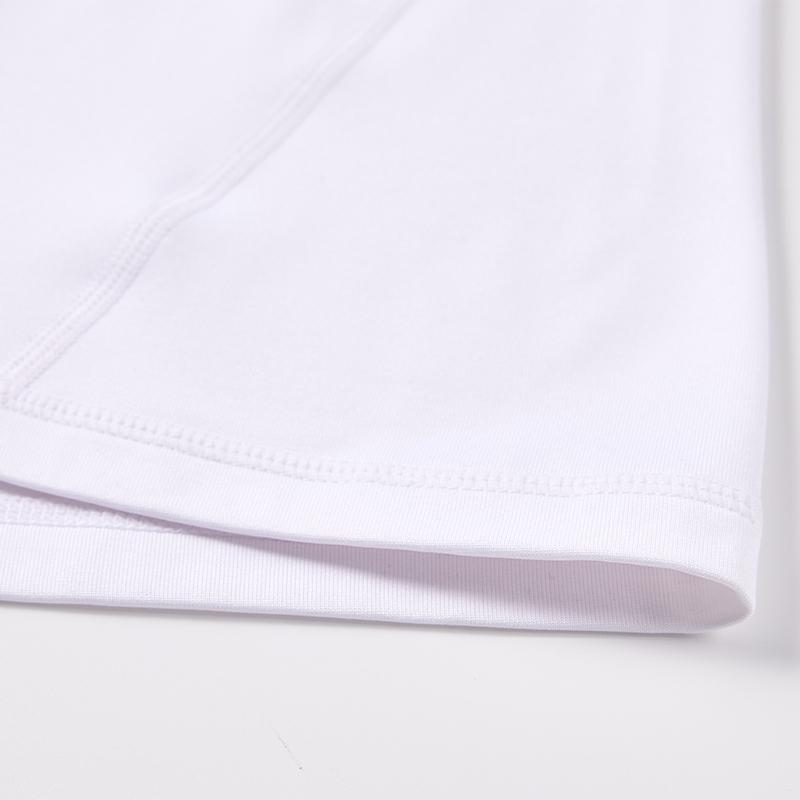 男子 高彈緊身加絨長袖【白色】