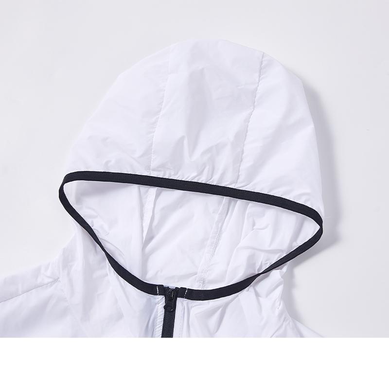 男子輕薄防曬運動外套【白色】