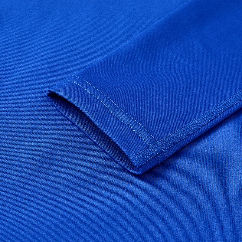 兒童中領緊身長袖衫【藍色】