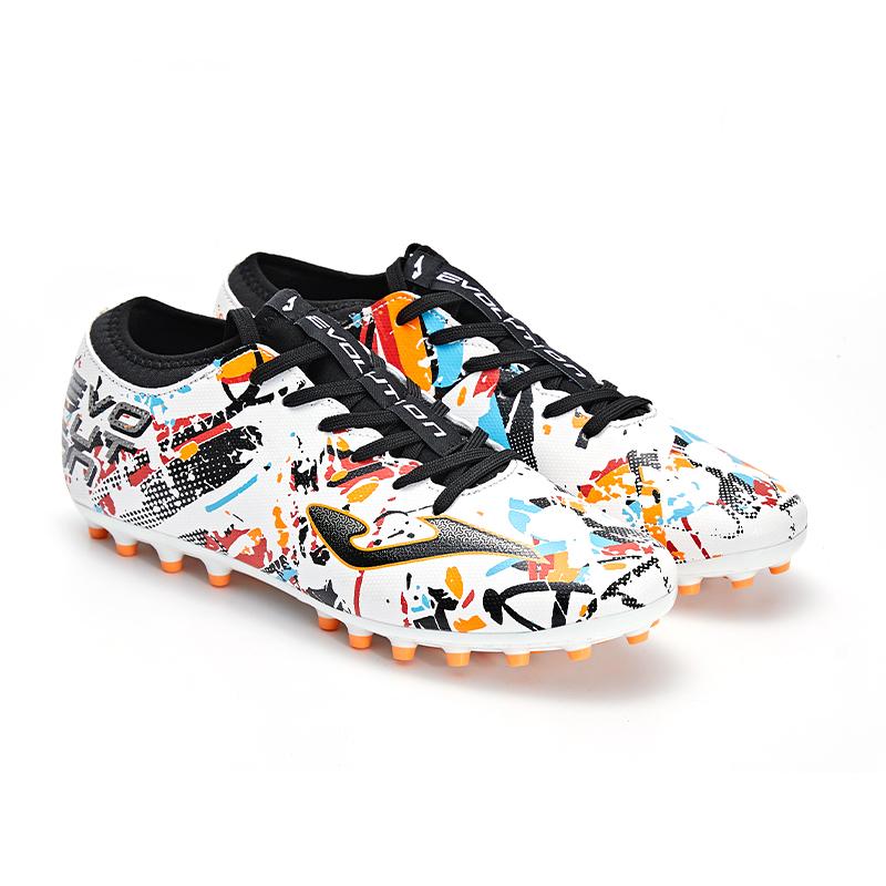 Adult football boots EVOLUTION 23 MG- white, black and orange