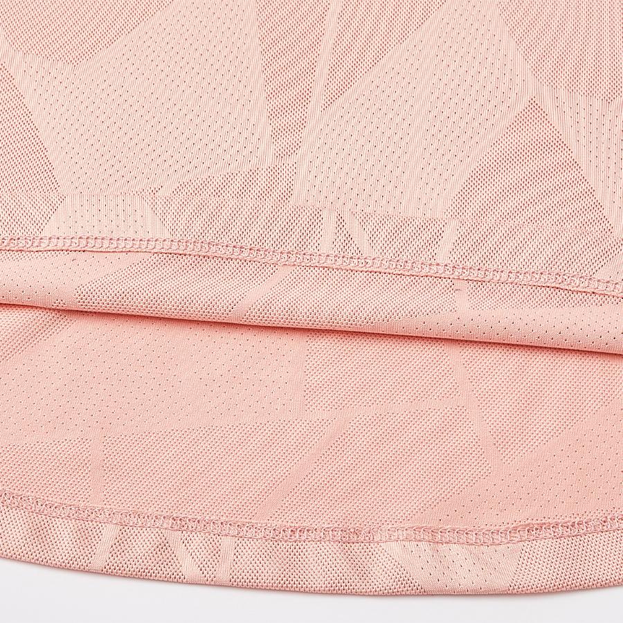 女子網孔涼感運動短袖T恤【粉紅色】