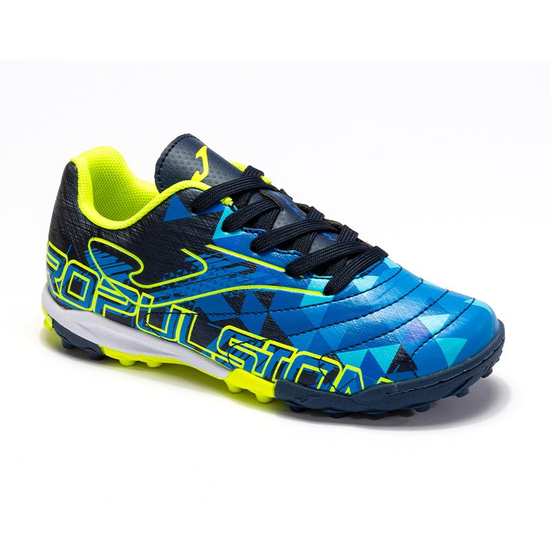 Children's spiked soccer shoes PROPULSION JR. - TF (blue/green)