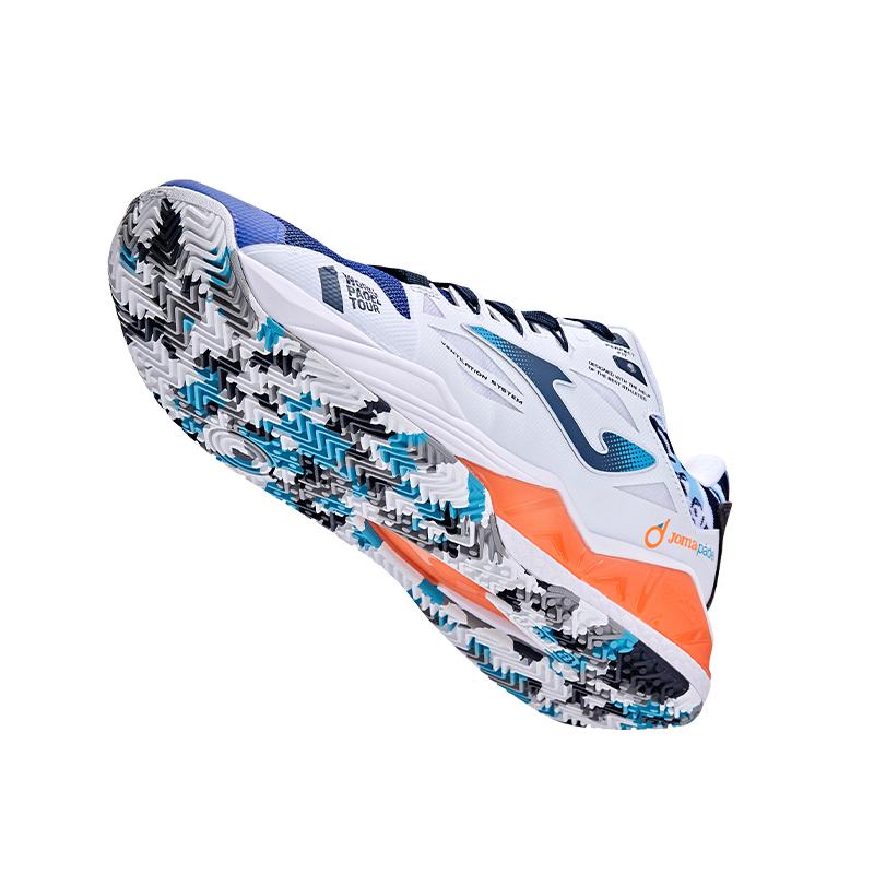 Racquet tennis shoes T.SPIN white and blue