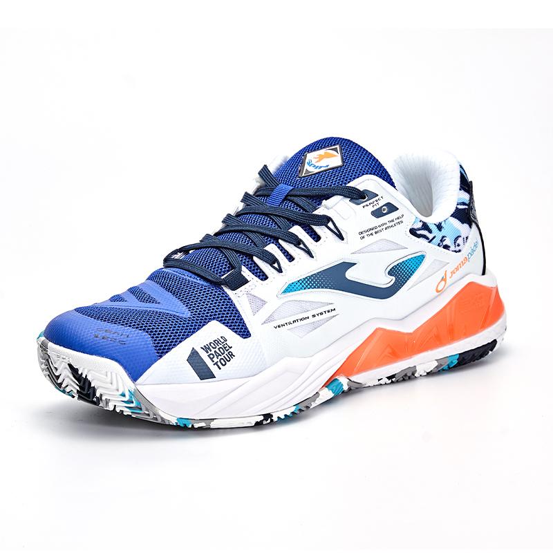 Racquet tennis shoes T.SPIN white and blue