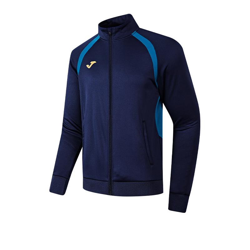 Men's knitted long-sleeved zipper jacket (white/black/navy/sky blue)