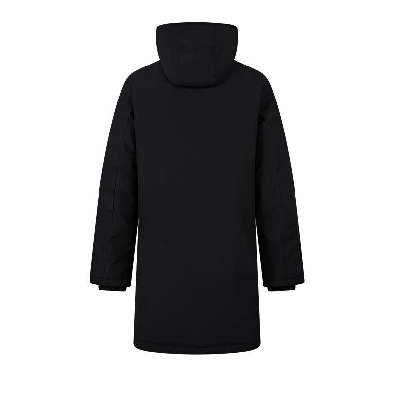 Men's mid-length down jacket (black/light gray)