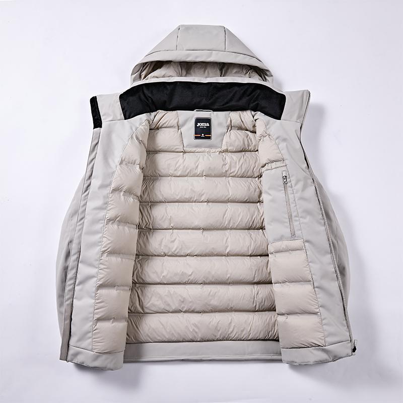 Men's short down jacket (black/light gray)