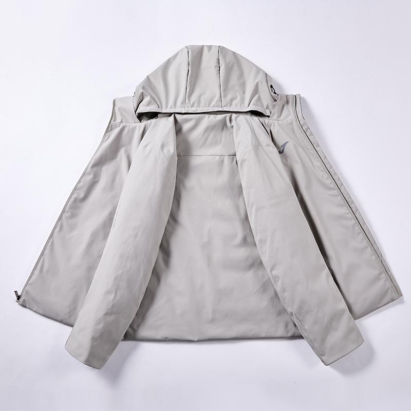 Men's short down jacket (black/light gray)
