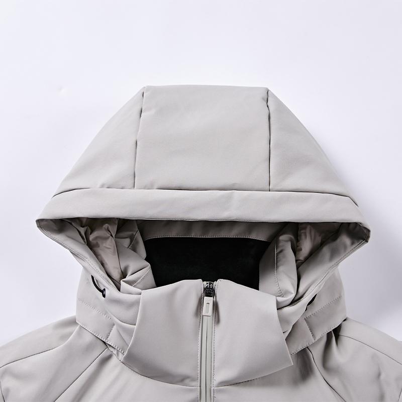 Men's short down jacket (black/light gray)