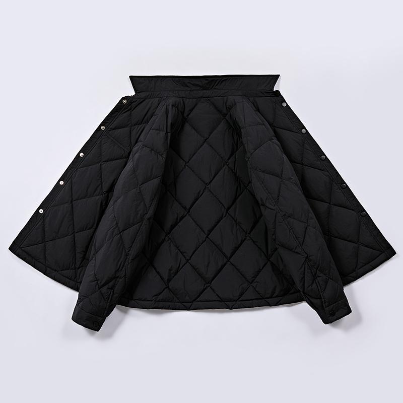 Women's short down jacket (black/off-white)