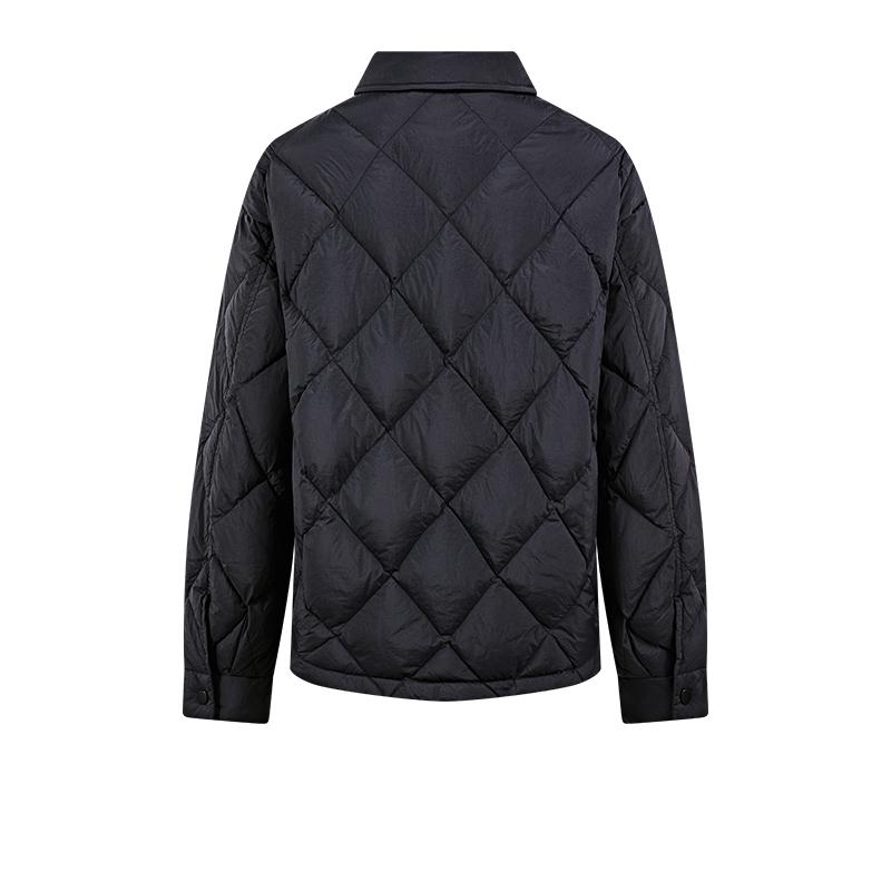 Women's short down jacket (black/off-white)