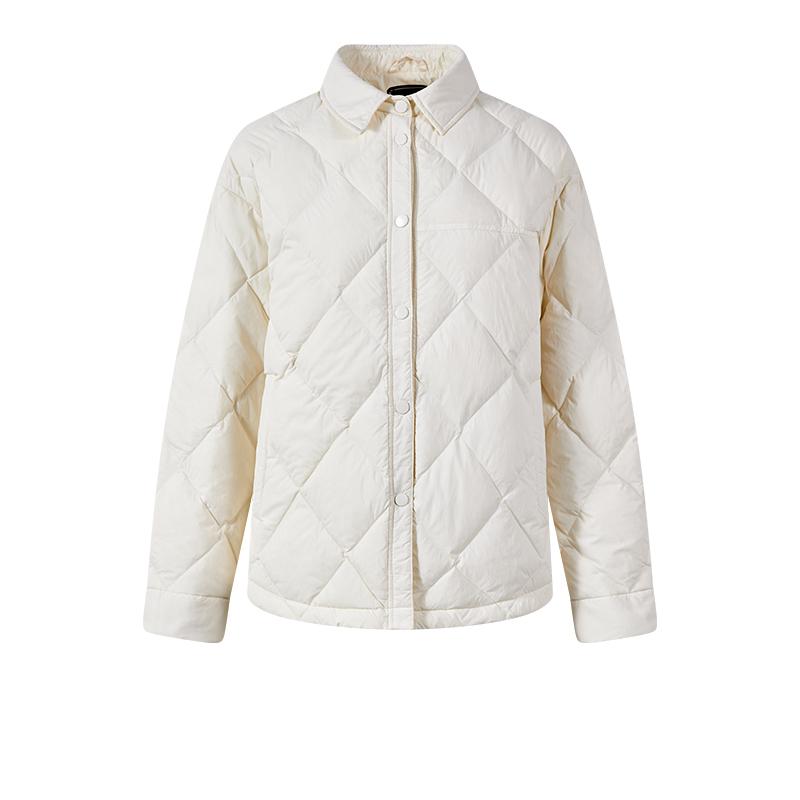 Women's short down jacket (black/off-white)