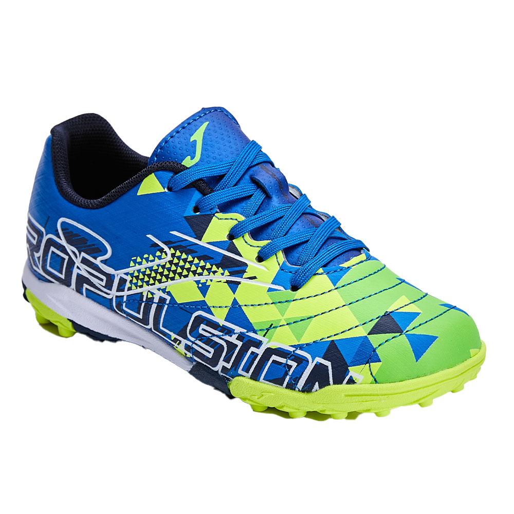Children's spiked soccer shoes PROPULSION JR. - TF (blue/green)