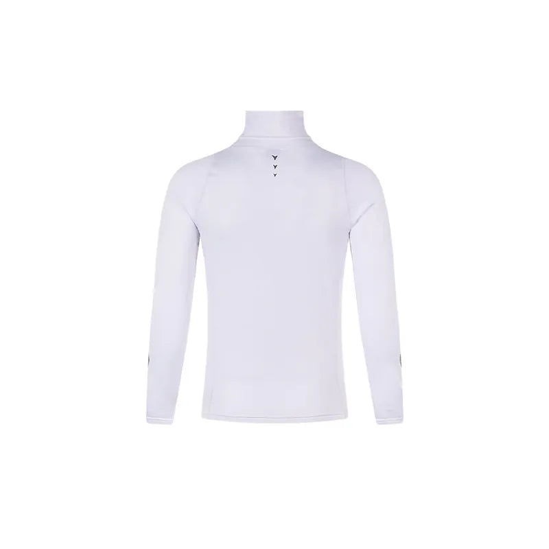 兒童高領加絨緊身長袖衫【白色】