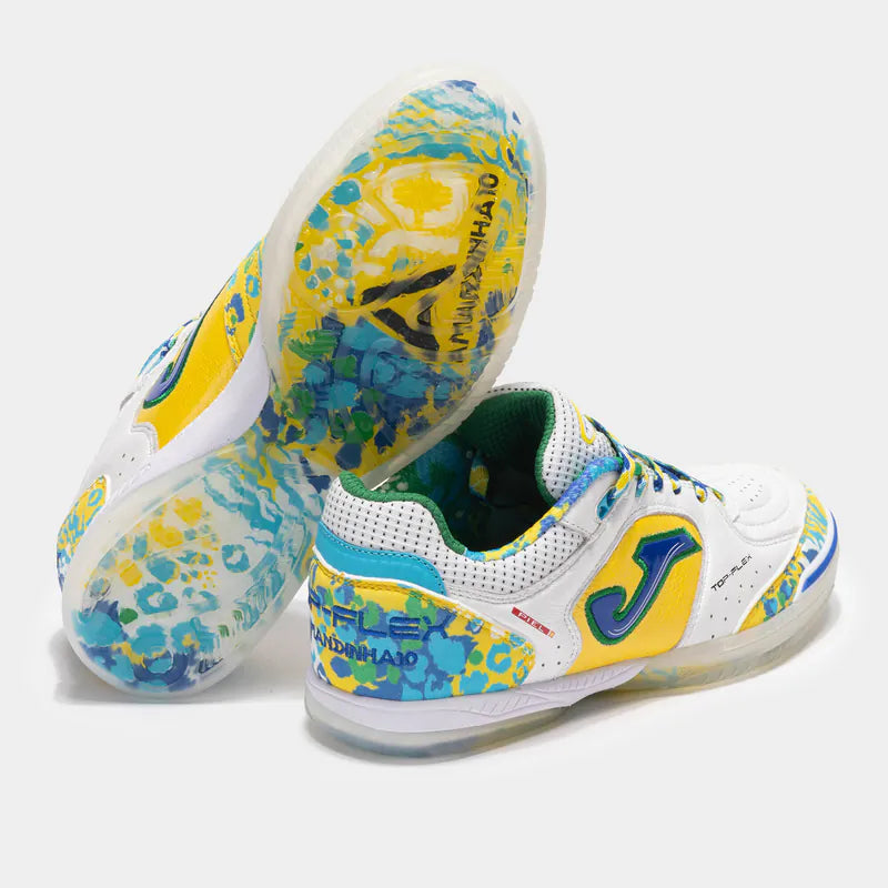 AMANDINHA Transparent Sole Special Edition Futsal Shoes TOP FLEX (Stone Floor/Indoor) White Yellow