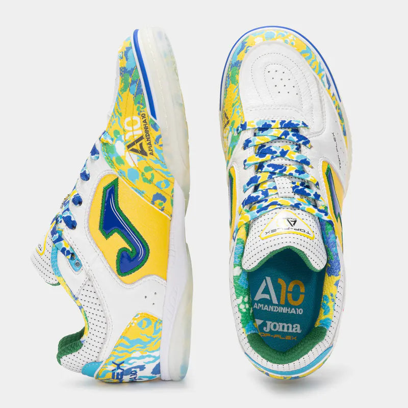 AMANDINHA Transparent Sole Special Edition Futsal Shoes TOP FLEX (Stone Floor/Indoor) White Yellow