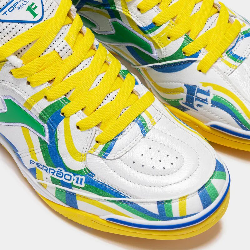 (Ferrão 24 限量版 )五人足球鞋 TOP FLEX REBOUND (石地/室内)【白綠】