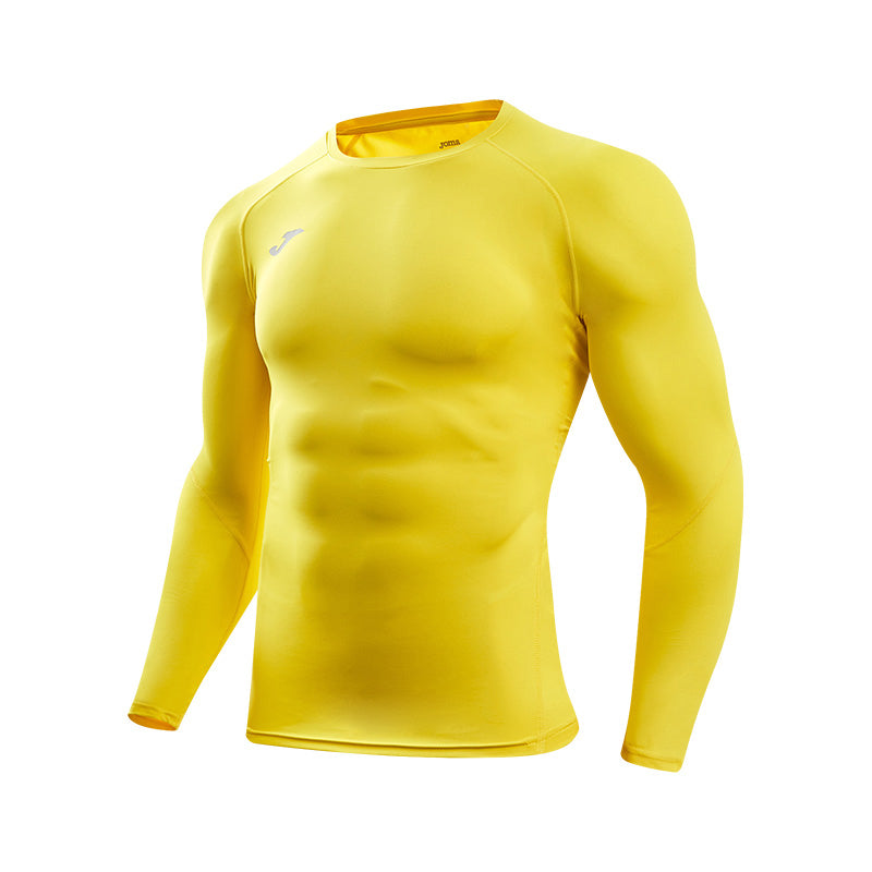 男子 緊身長袖運動衫【黃色】