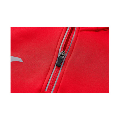 Men's half-zip plus velvet long-sleeved T-shirt ~ Training Series [Red]