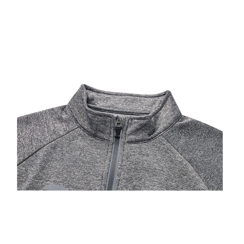 Men's half-zip plus velvet long-sleeved T-shirt ~ Training Series [Gray]