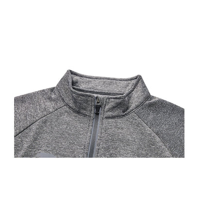 Men's half-zip plus velvet long-sleeved T-shirt ~ Training Series [Gray]