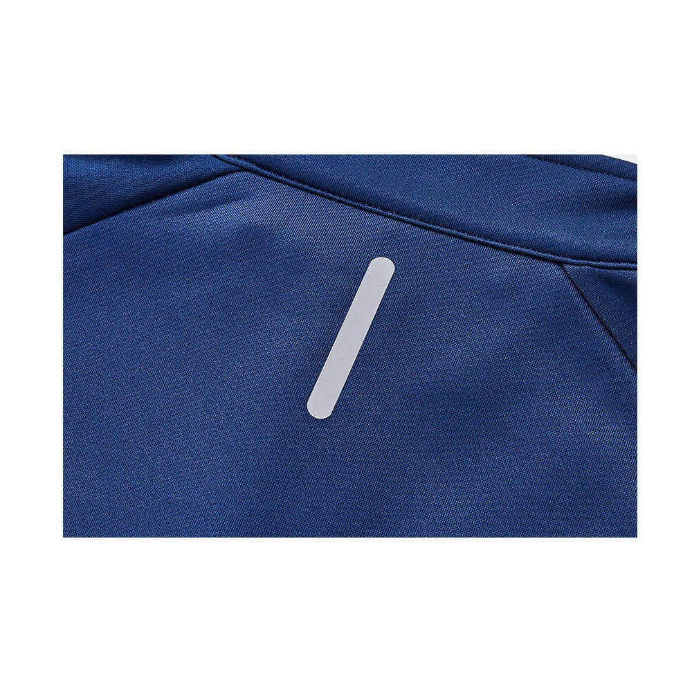 Men's half-zip plus fleece long-sleeved T-shirt ~ Training Series [Dark Blue]
