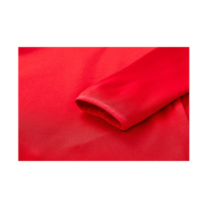 Men's half-zip plus velvet long-sleeved T-shirt ~ Training Series [Red]