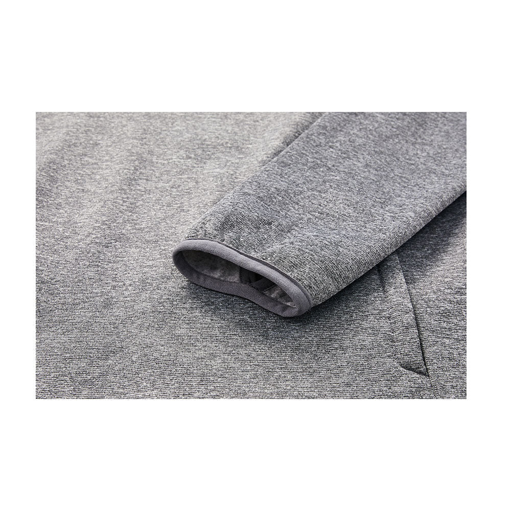 Men's half-zip plus velvet long-sleeved T-shirt ~ Training Series [Gray]