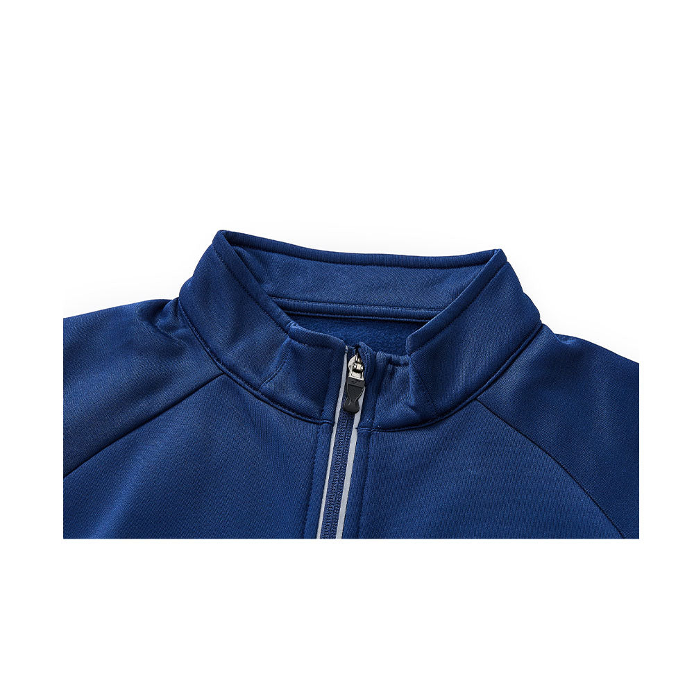 Men's half-zip plus fleece long-sleeved T-shirt ~ Training Series [Dark Blue]