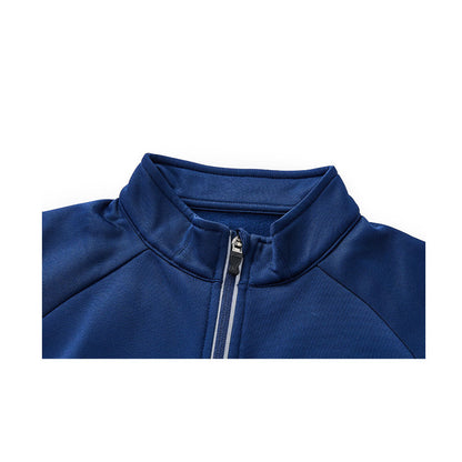 Men's half-zip plus fleece long-sleeved T-shirt ~ Training Series [Dark Blue]