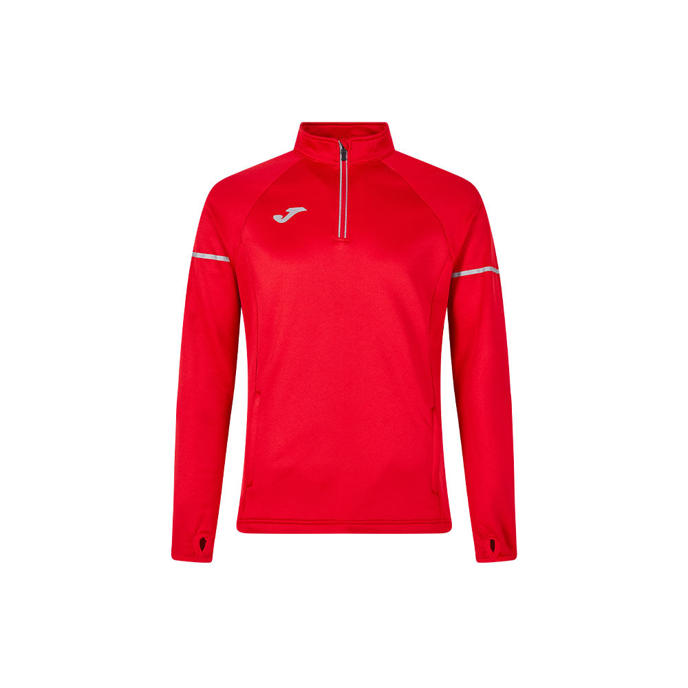 Men's half-zip plus velvet long-sleeved T-shirt ~ Training Series [Red]
