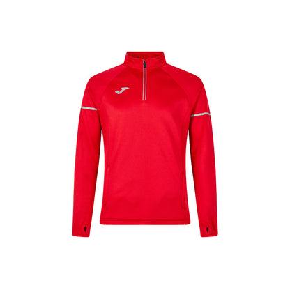 Men's half-zip plus velvet long-sleeved T-shirt ~ Training Series [Red]