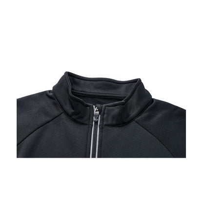 Men's half-zip plus fleece long-sleeved T-shirt ~ Training Series [Black]