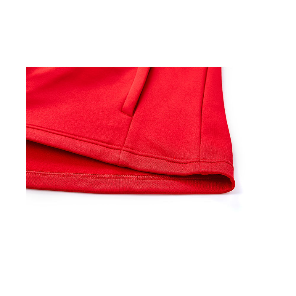 Men's half-zip plus velvet long-sleeved T-shirt ~ Training Series [Red]