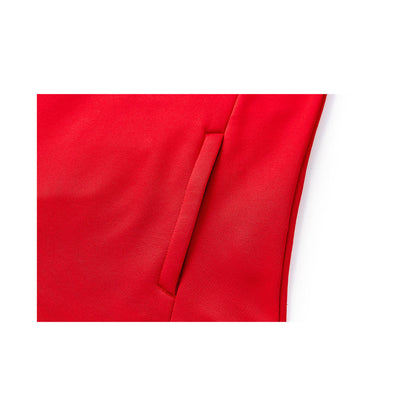 Men's half-zip plus velvet long-sleeved T-shirt ~ Training Series [Red]