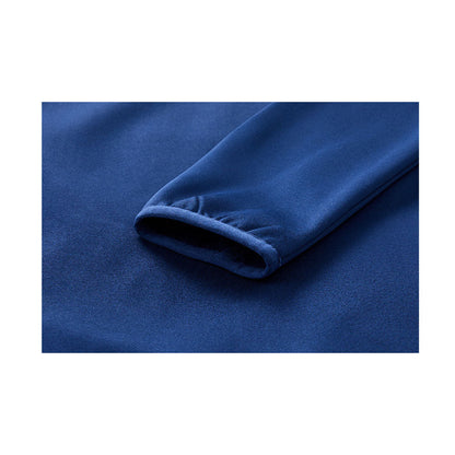 Men's half-zip plus fleece long-sleeved T-shirt ~ Training Series [Dark Blue]