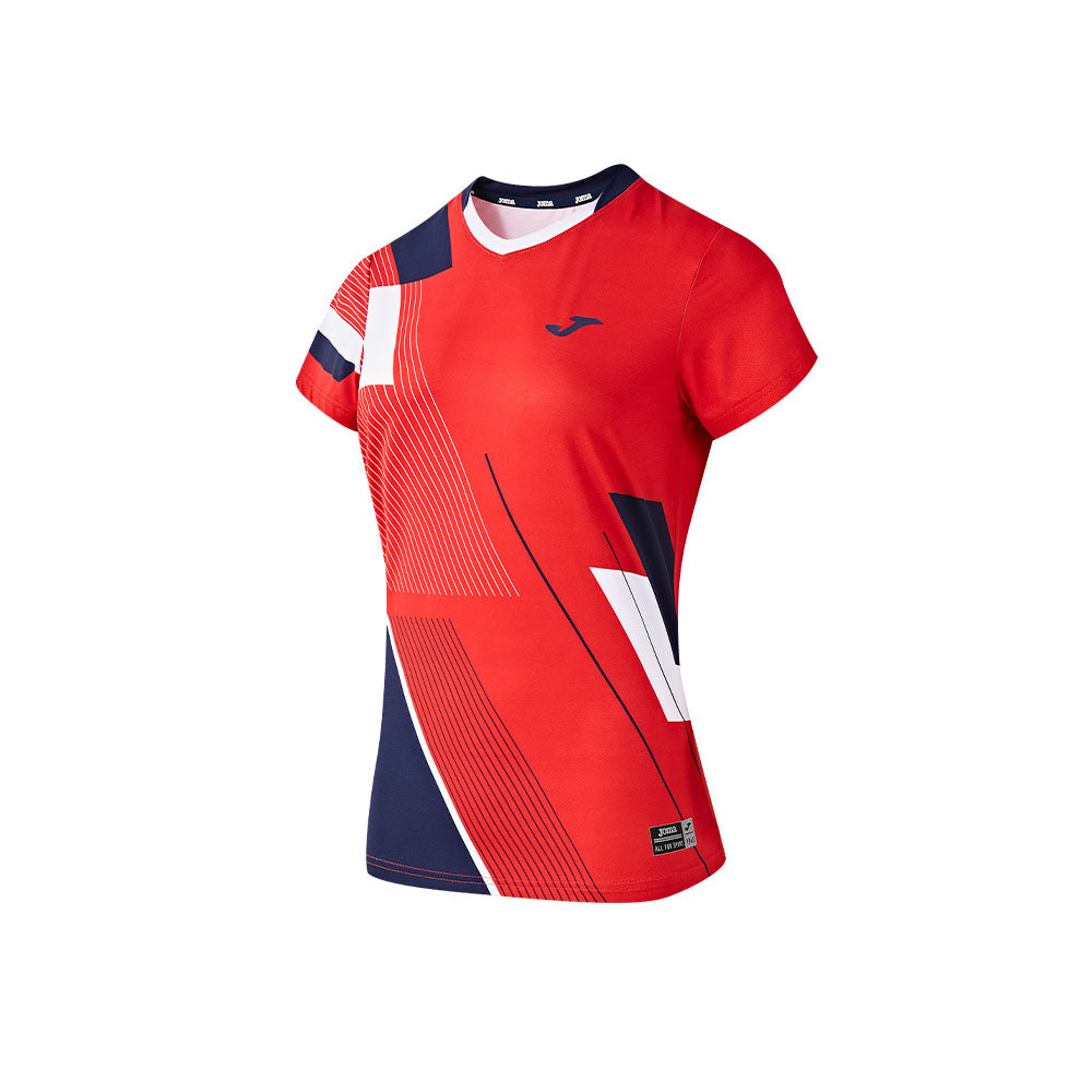 Women's Tennis/Badminton Short Sleeve T-Shirt ~ GLORYA Series [Red]