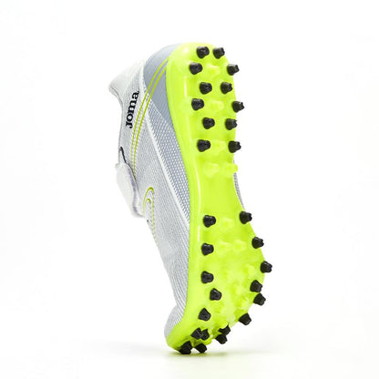 兒童魔術貼足球鞋 REVERSE - MG【白銀色】