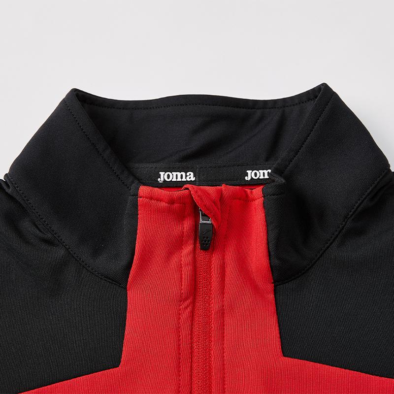 Men's Breathable Half-Zip Quick-Drying Cuffs Thumb Button Long Sleeves [Red]