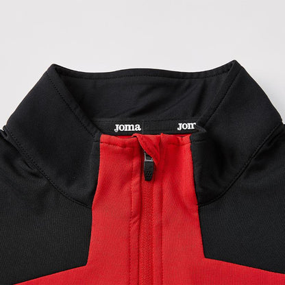 Men's Breathable Half-Zip Quick-Drying Cuffs Thumb Button Long Sleeves [Red]