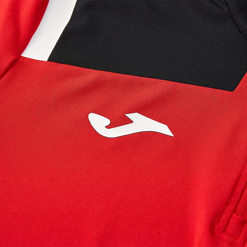 Men's Breathable Half-Zip Quick-Drying Cuffs Thumb Button Long Sleeves [Red]