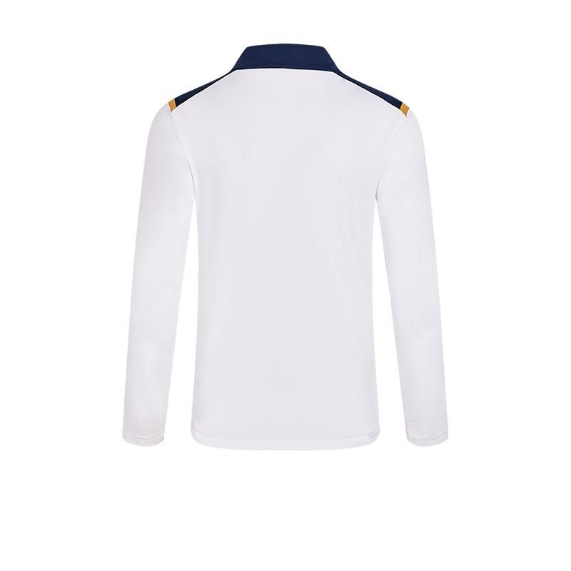 Men's Breathable Half-Zip Quick-Drying Cuffs Thumb Button Long Sleeves [White]