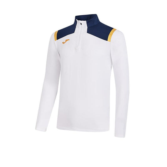 Men's Breathable Half-Zip Quick-Drying Cuffs Thumb Button Long Sleeves [White]