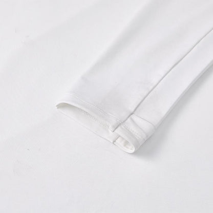 Men's Breathable Half-Zip Quick-Drying Cuffs Thumb Button Long Sleeves [White]