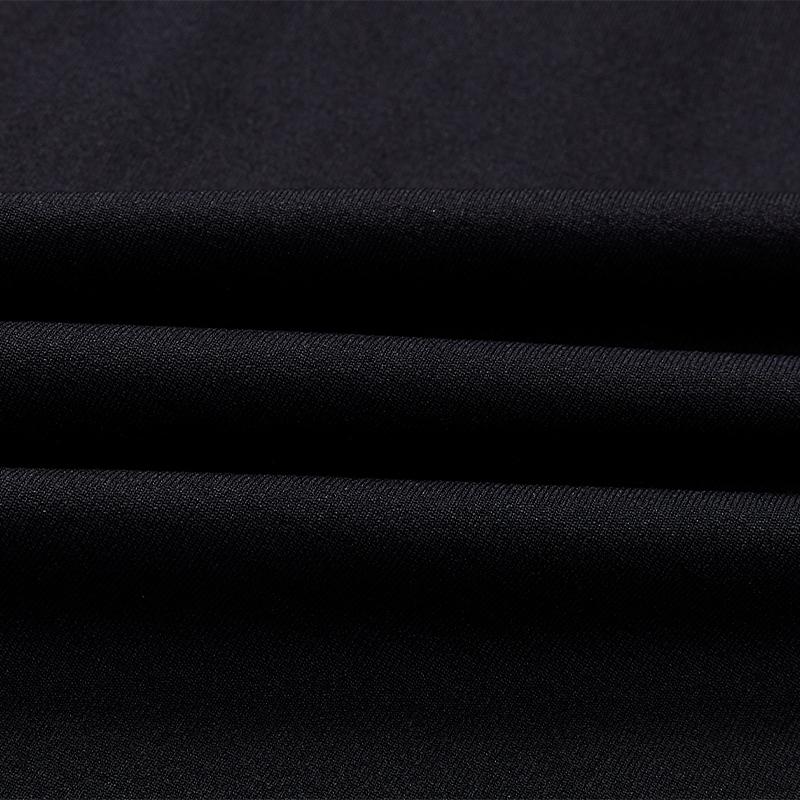 Men's one-piece woven half-zip long sleeves [black]