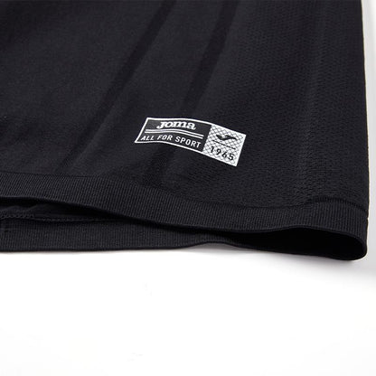 Men's one-piece woven half-zip long sleeves [black]