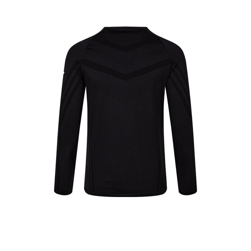Men's one-piece woven half-zip long sleeves [black]