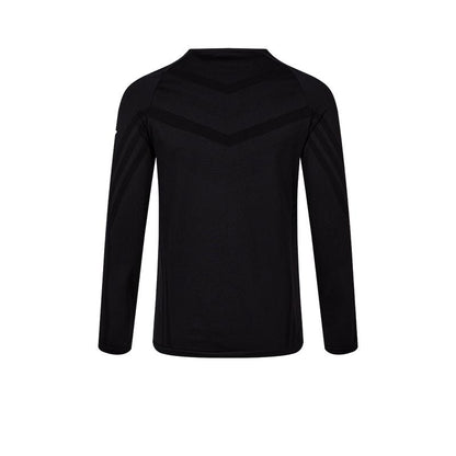 Men's one-piece woven half-zip long sleeves [black]