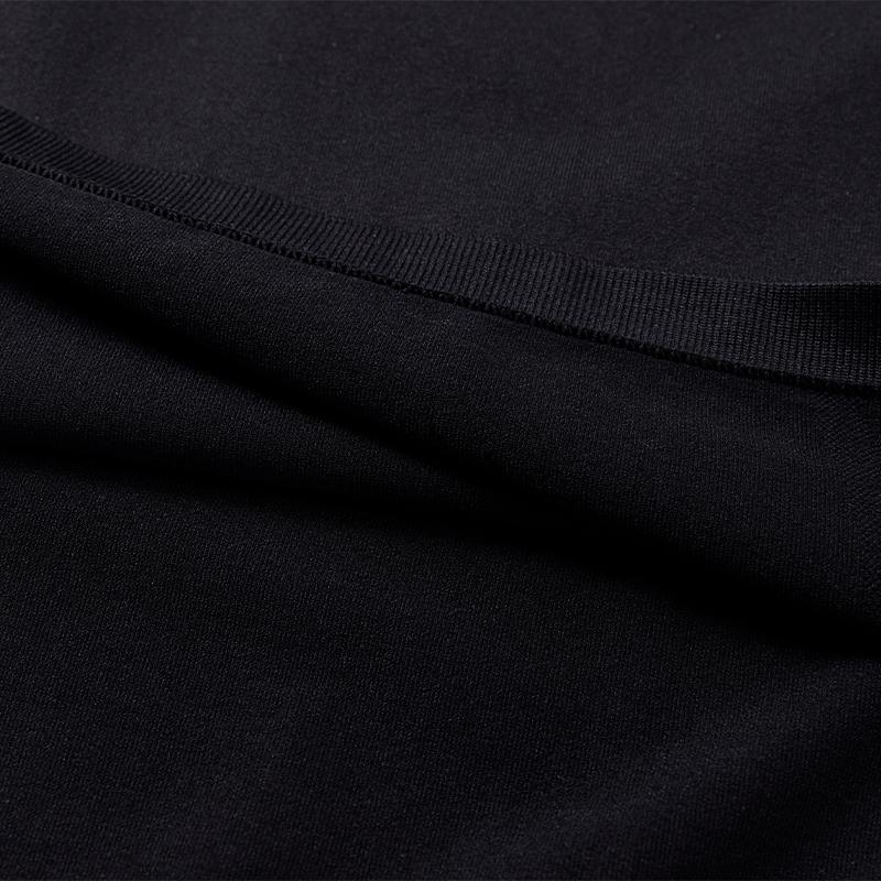 Men's one-piece woven half-zip long sleeves [black]